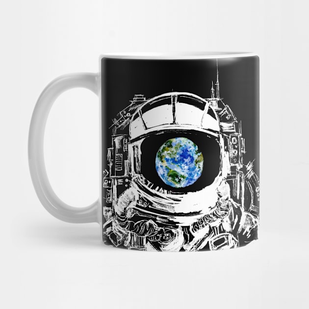 Traveling Astronaut Planet Earth by ZeichenbloQ